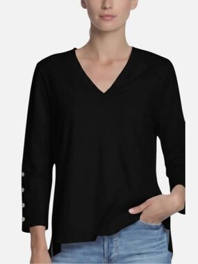 Hinson Wu Navy Blue Christy 3/4 Sleeve  Top